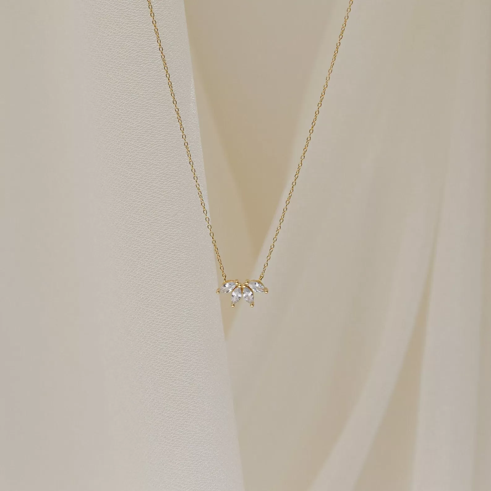 0.20 TCW Marquise Moissanite Minimalsit Necklace