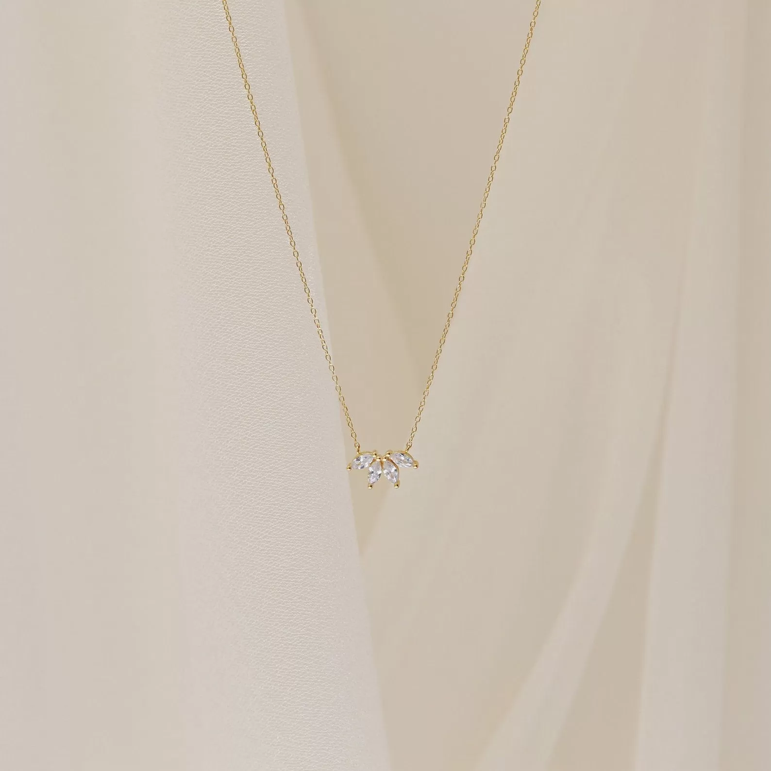 0.20 TCW Marquise Moissanite Minimalsit Necklace