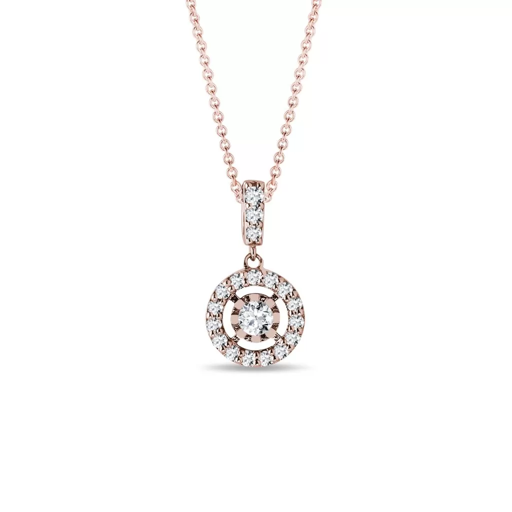 0.34 TCW Round Moissanite Diamond Halo Pendent Necklace