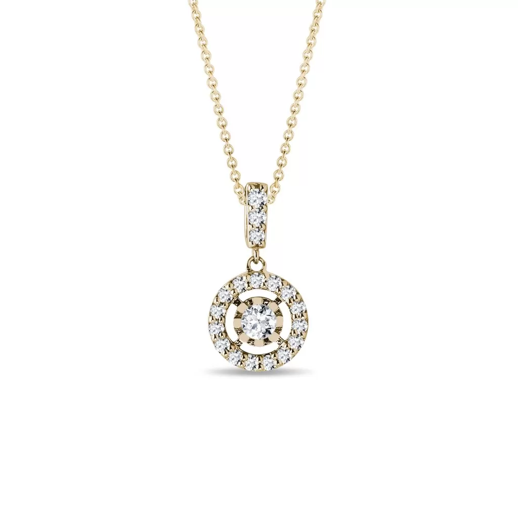 0.34 TCW Round Moissanite Diamond Halo Pendent Necklace