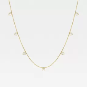 1.40 TCW Trillion Moissanite Diamond Dangle Necklace