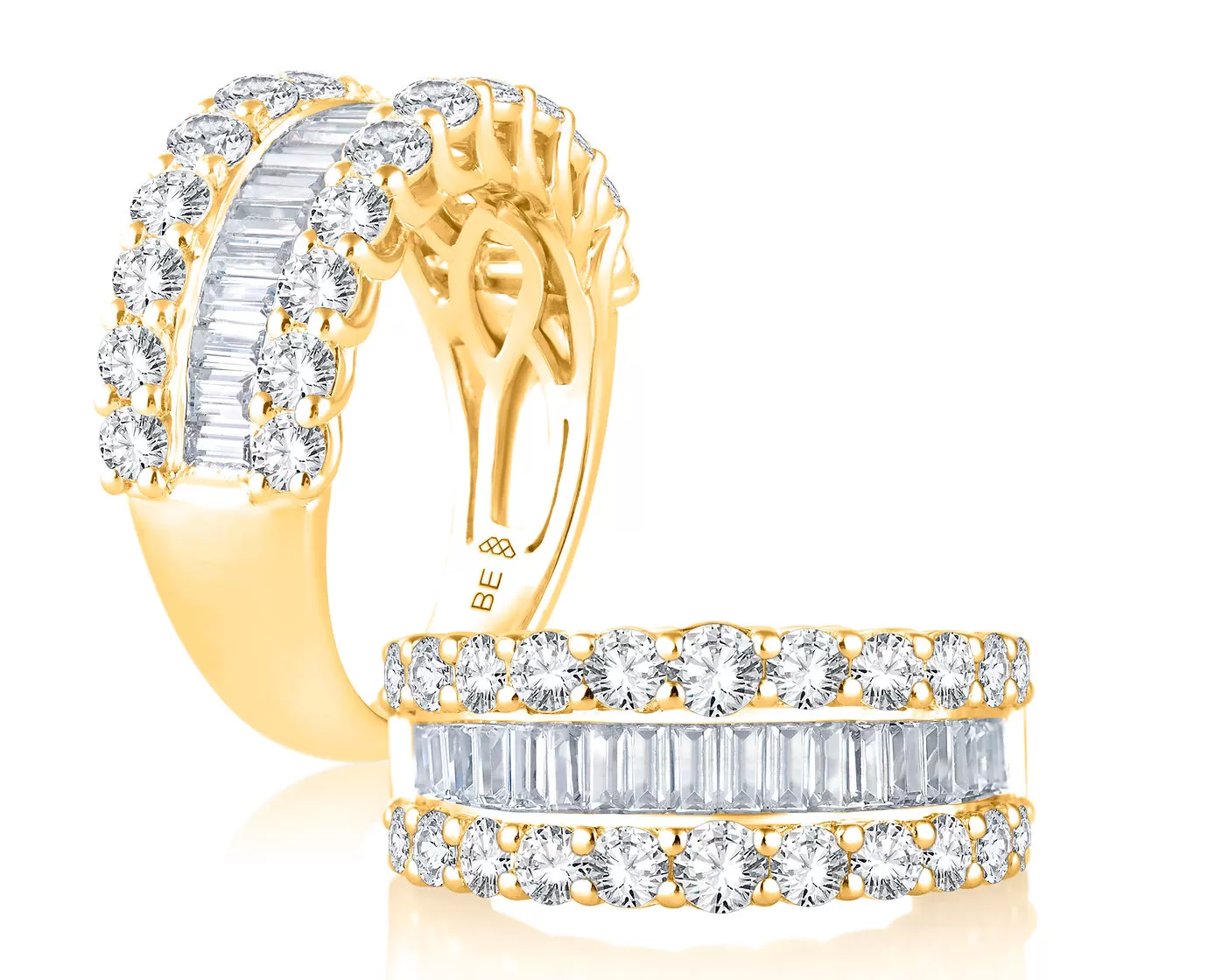 14K 2.50ct Round & Baguette Diamond Ring