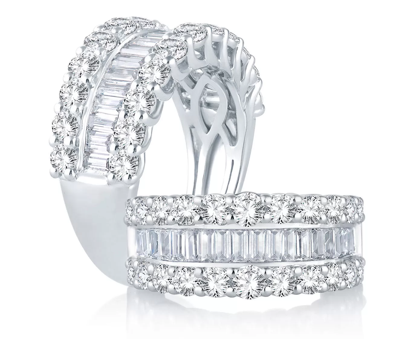 14K 2.50ct Round & Baguette Diamond Ring