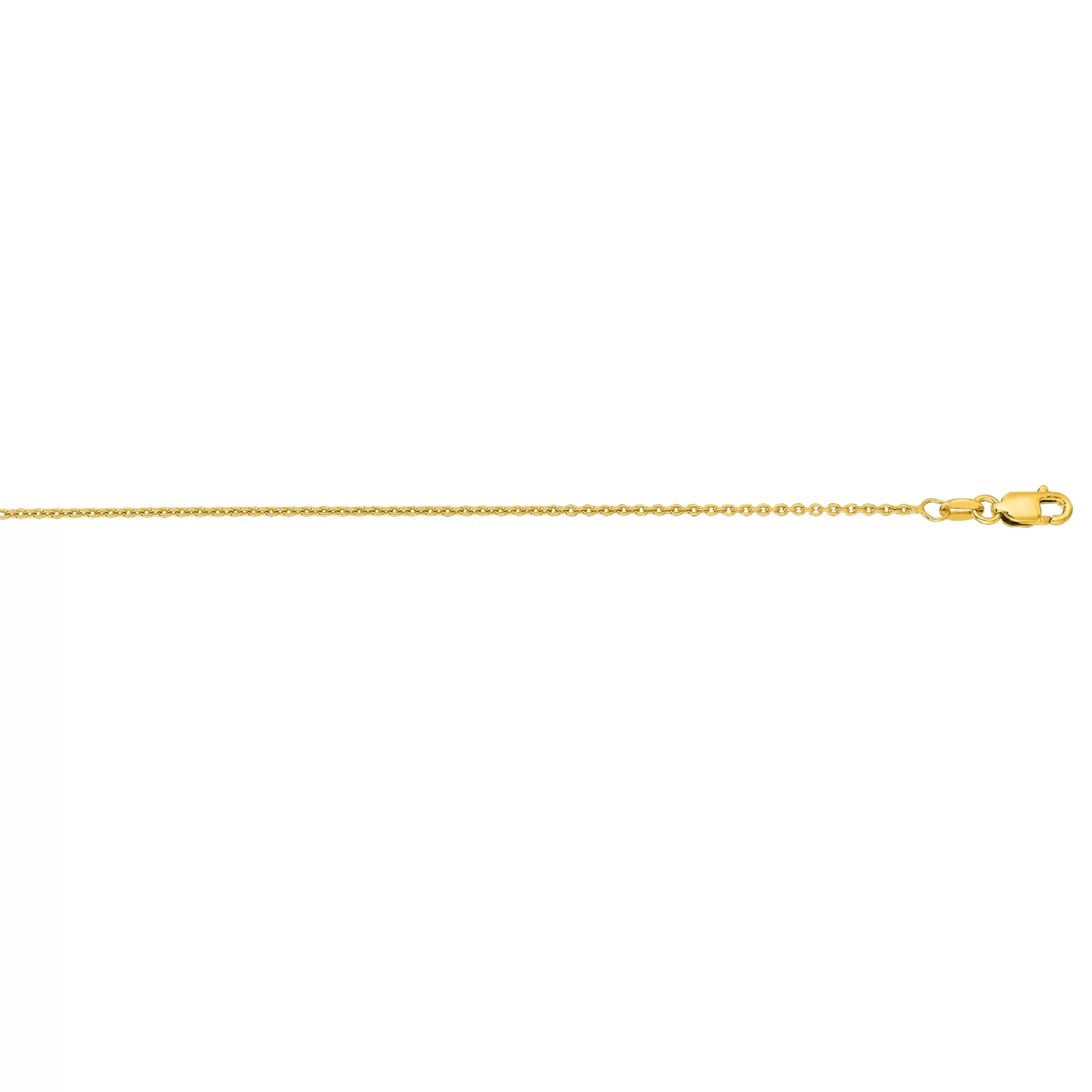 14K Gold 1.2mm Oval Cable Chain