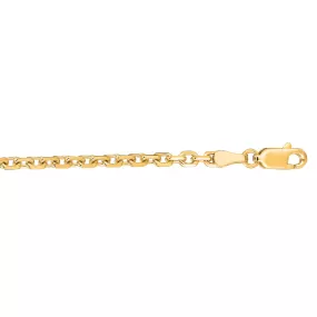 14K Gold 3.1mm Diamond Cut Cable Chain