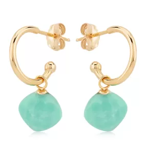 14k Gold Turquoise Drop Earrings