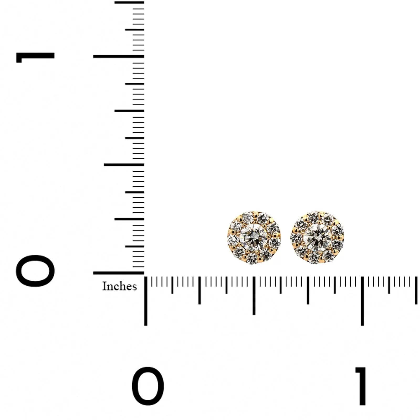 14K Yellow Gold Diamond Stud Earrings