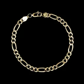 14K Yellow Gold Estate Figaro Bracelet