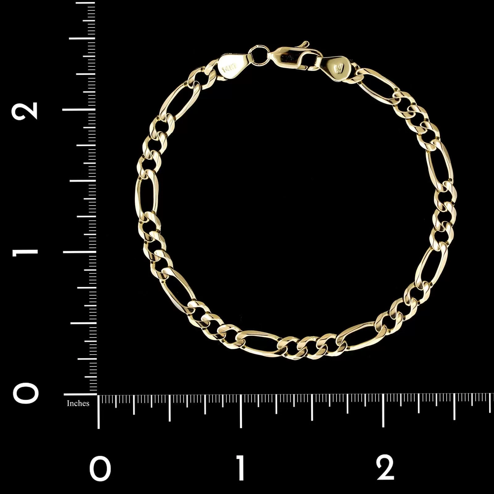 14K Yellow Gold Estate Figaro Bracelet