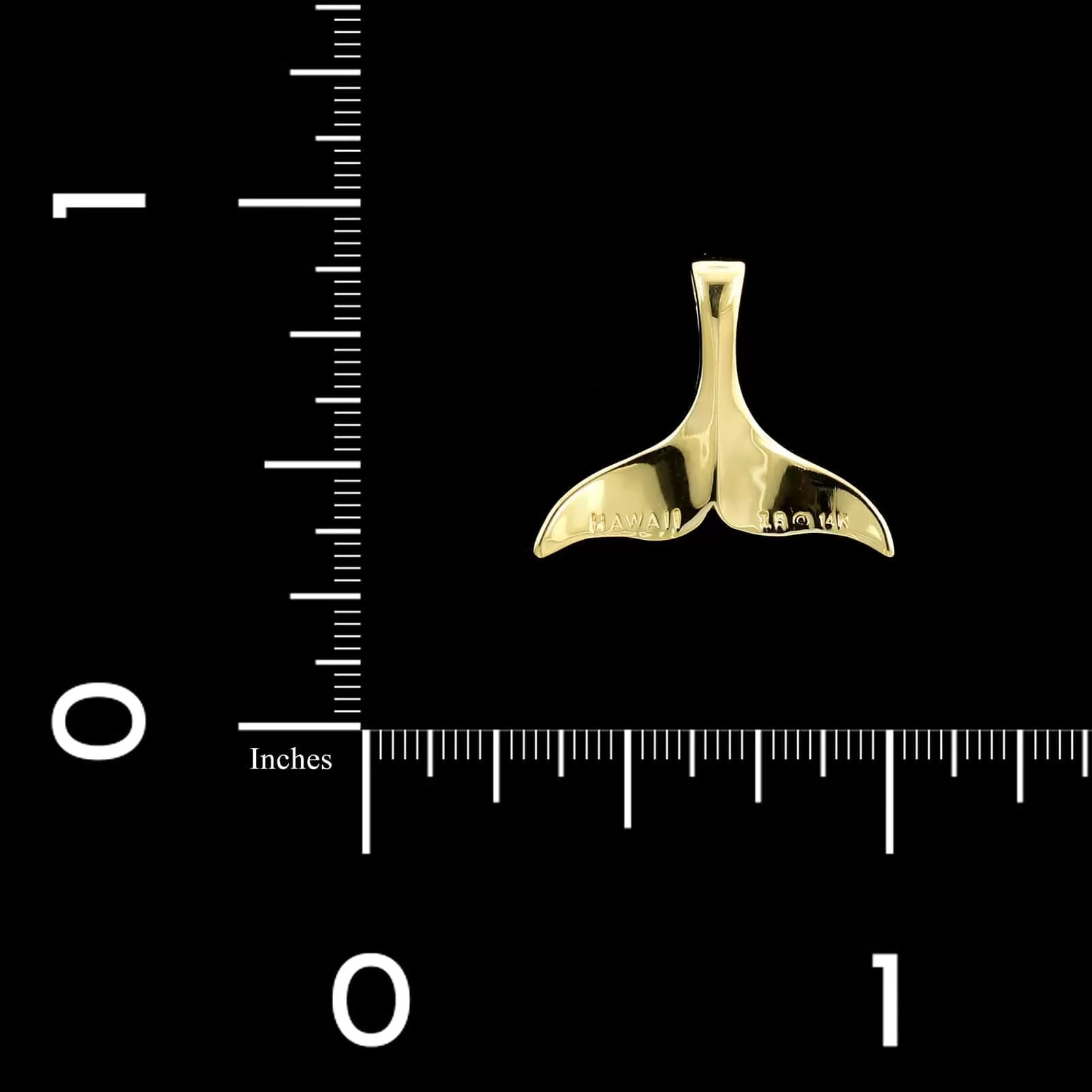 14K Yellow Gold Estate Whale Tail Pendant