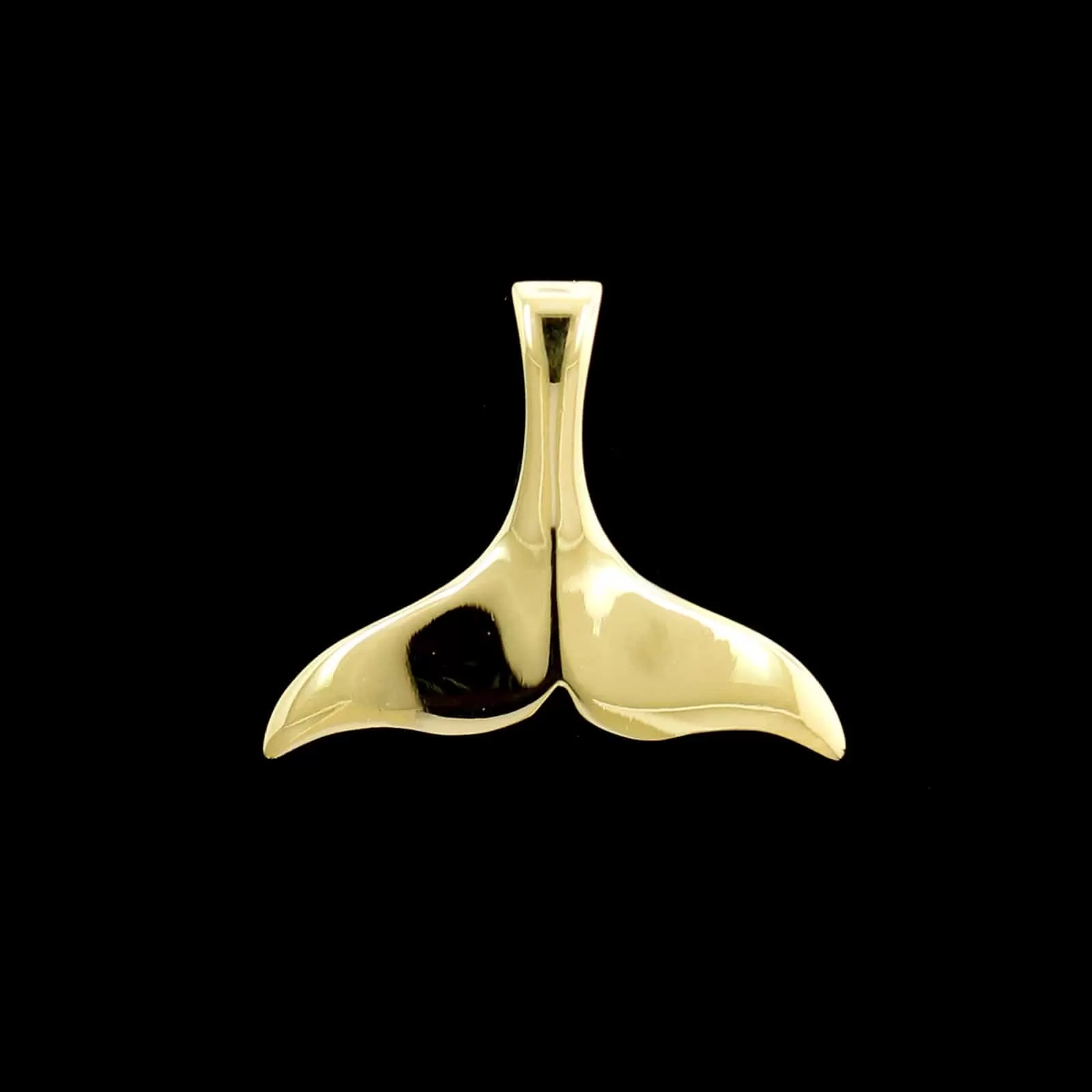 14K Yellow Gold Estate Whale Tail Pendant