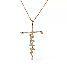 14k Yellow gold set Faith pendant