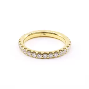 18K YELLOW GOLD SMOOTH PRONG DIAMOND ETERNITY BAND 0.80CTW