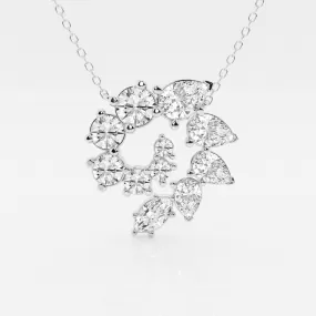 3.6 TCW Round, Marquise & Pear Moissanite Diamond Swirl Necklace