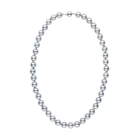 9.0-9.5 mm Silver-Blue Akoya Baroque Pearl Necklace