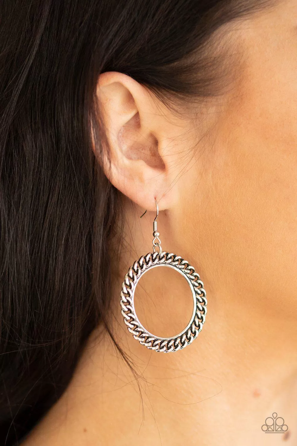 Above the RIMS Silver Earrings - Paparazzi Accessories