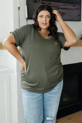 Absolute Favorite V-Neck Top in Olive