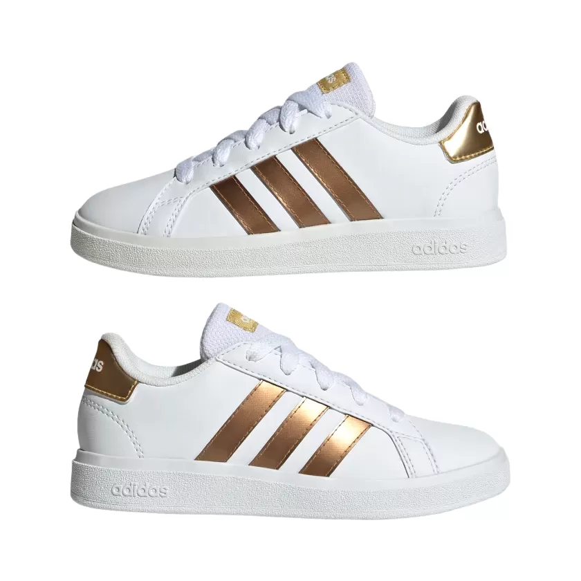 Adidas unisex sneakers Grand Court 2.0 K GY2578 cloud white-matte gold