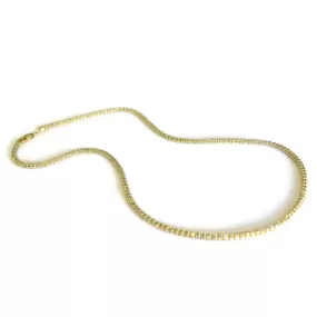 AFJ Gold Collection - Yellow and White Gold Necklace, 22" - 4 mm