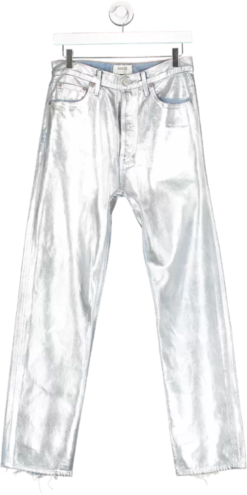 AGOLDE Straight Leg Metallic Jeans W27