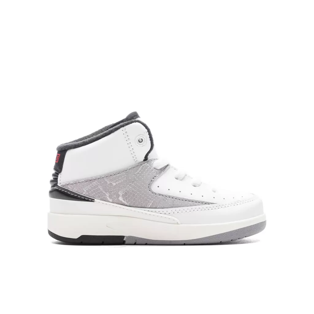 Air Jordan 2 Retro (TD) 'Python' - White/Fire Red/Cement Grey