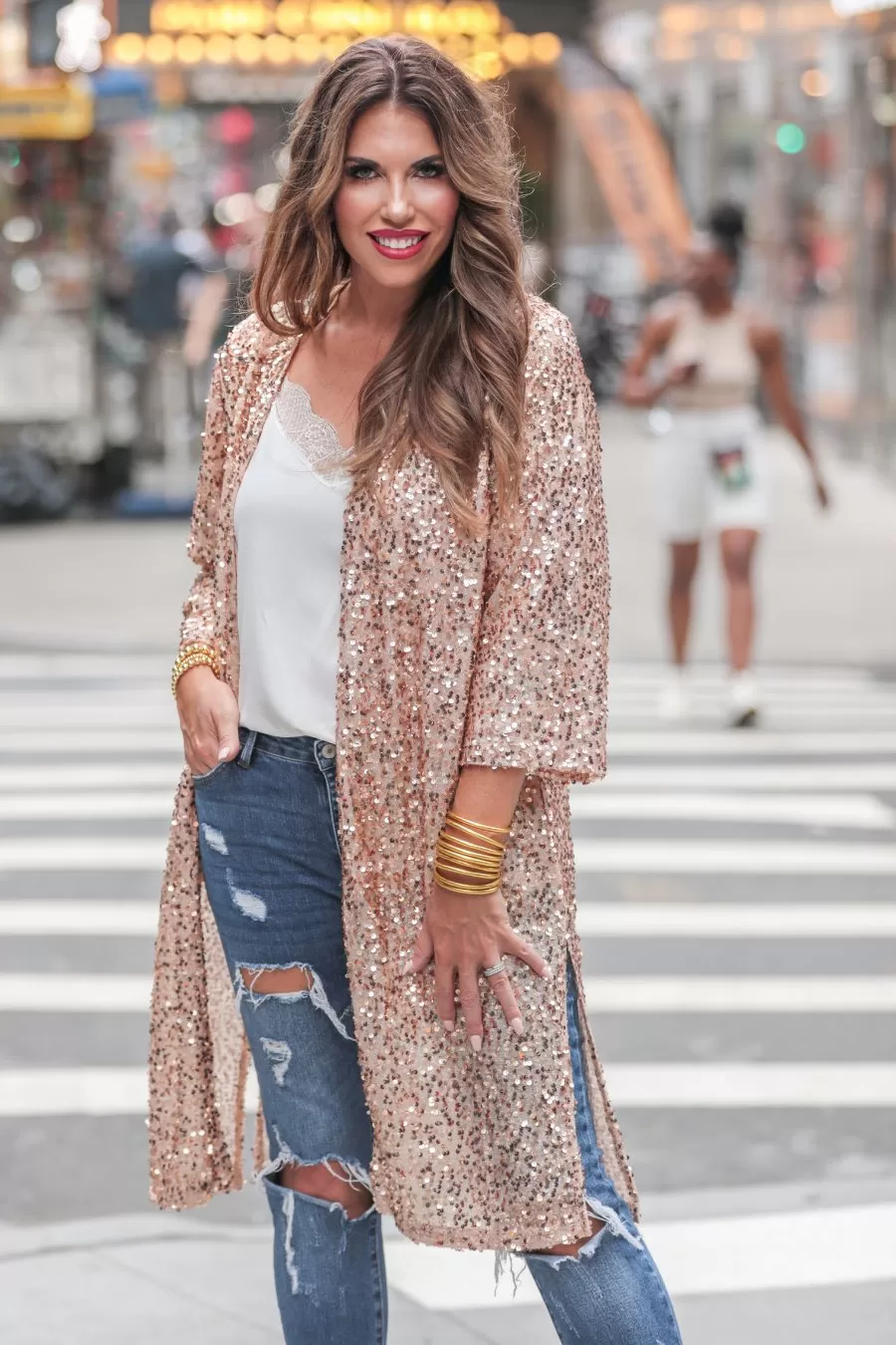 All Ritz Sequin Kimono