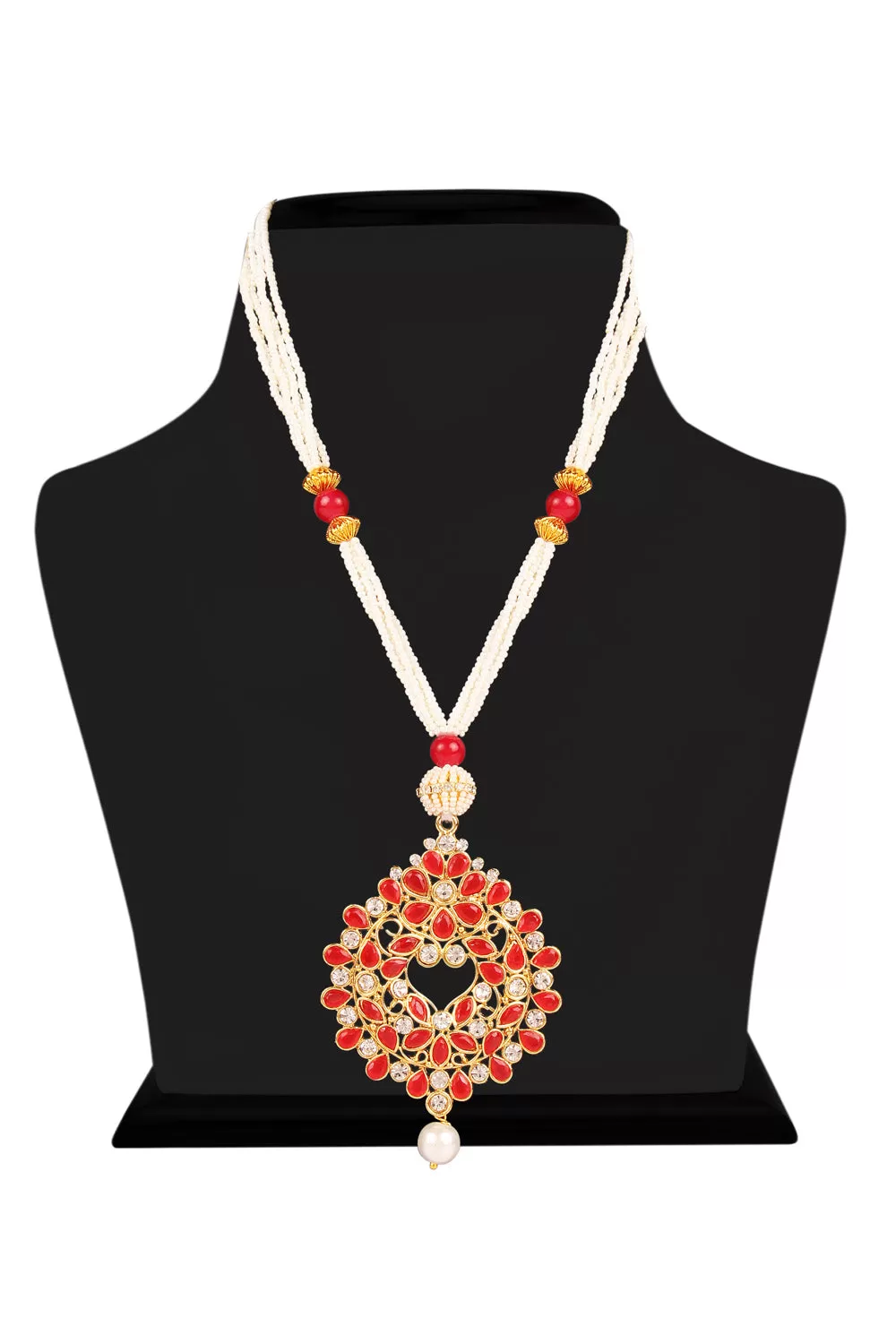 Alloy Necklace Set in Red