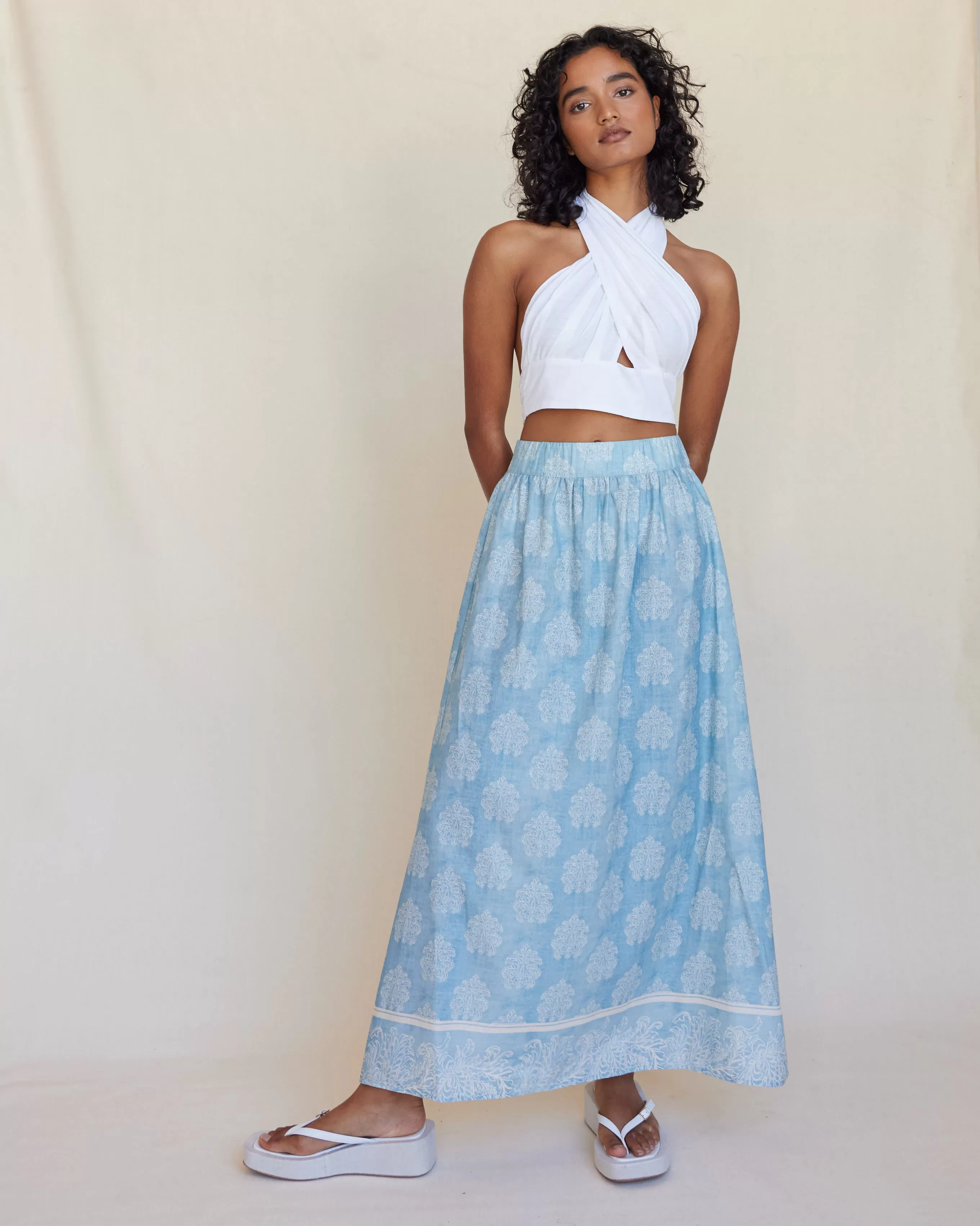 Anjali Linen Maxi Skirt