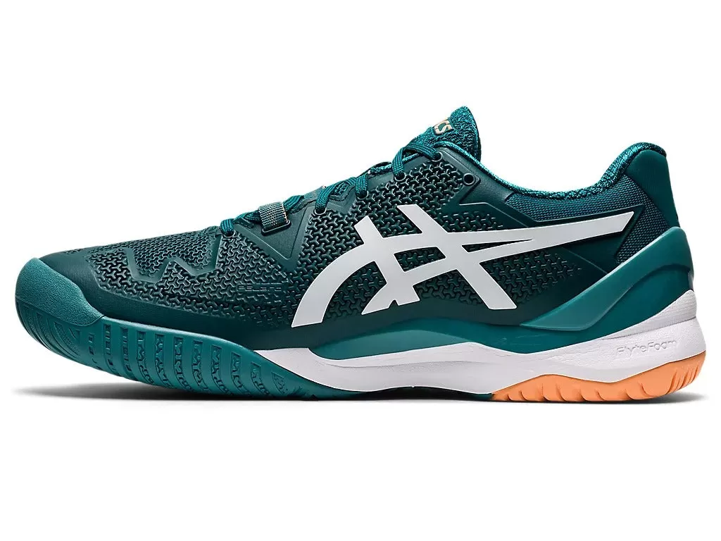 Asics Gel Resolution 8 Tennis Shoe - Velvet Pine/White