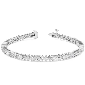 AUTRE - 14k White Gold 5.15ct Lab Grown Diamond Oval and Round Tennis Bracelet