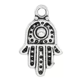 AVBeads Hamsa Charms 20mm x 12mm Silver CHM03128 100pcs