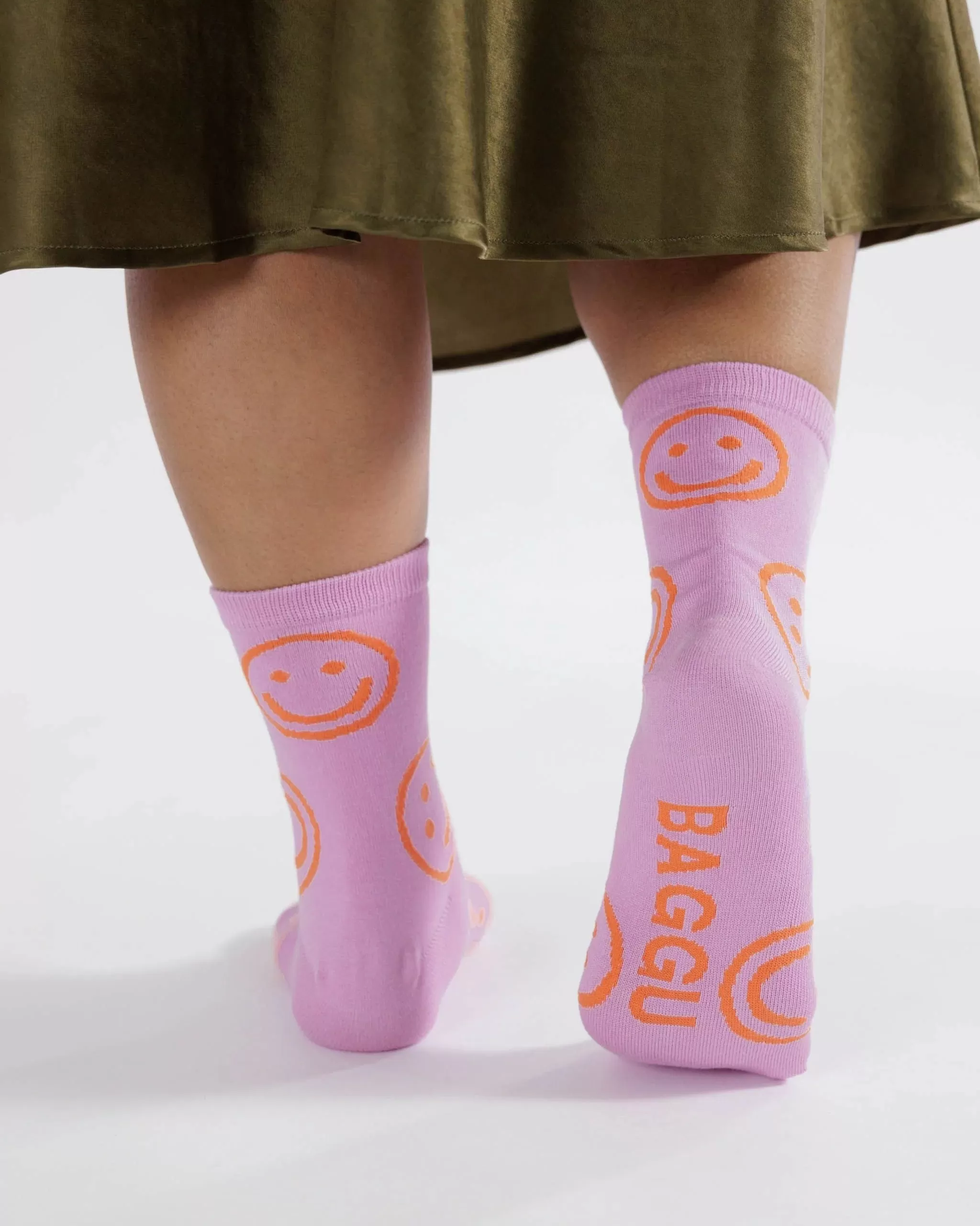 Baggu - Peony Happy - Crew Sock