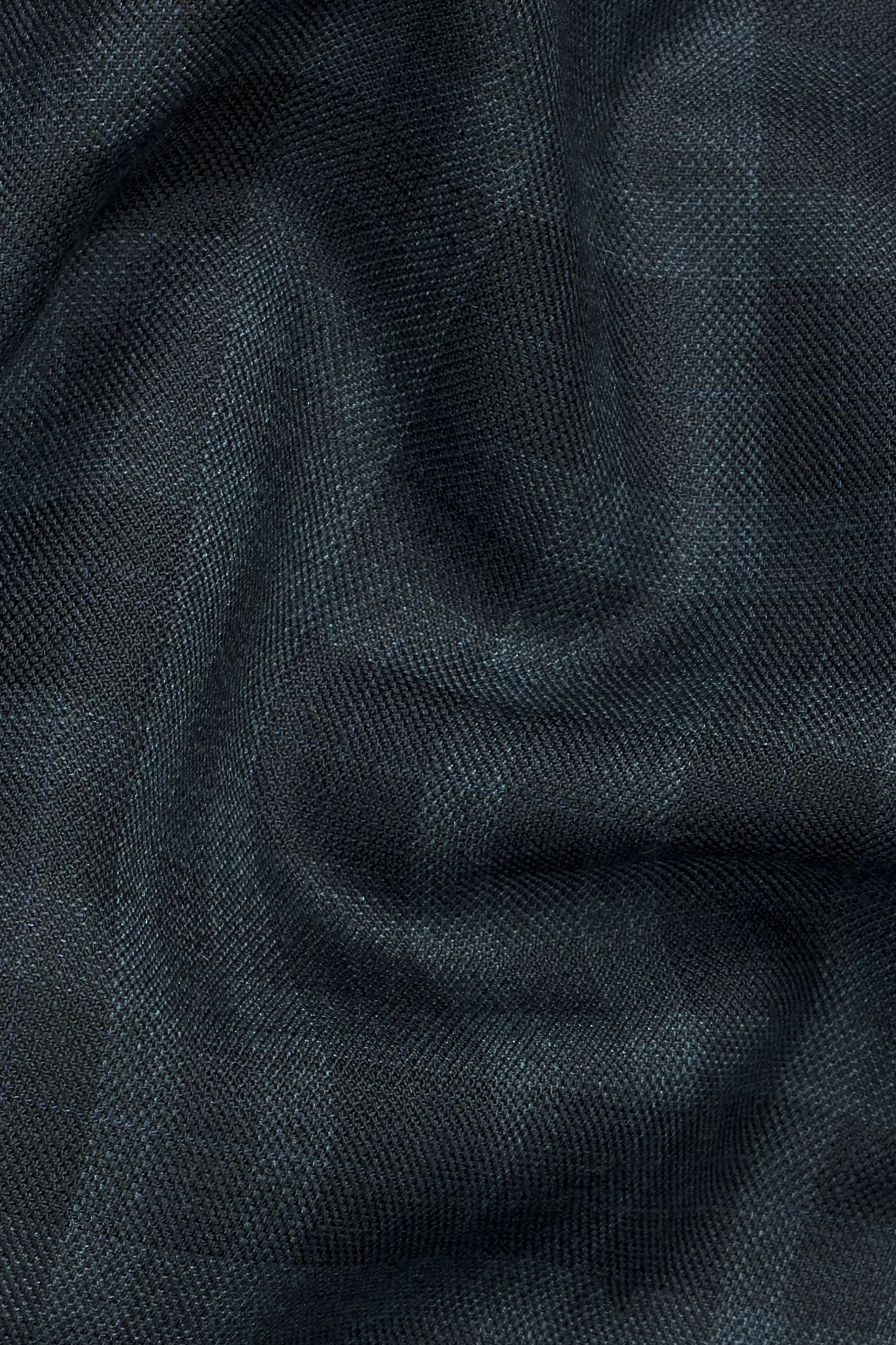 Baltic Sea Blue with Tuna Navy Blue Checkered Wool Rich Pant