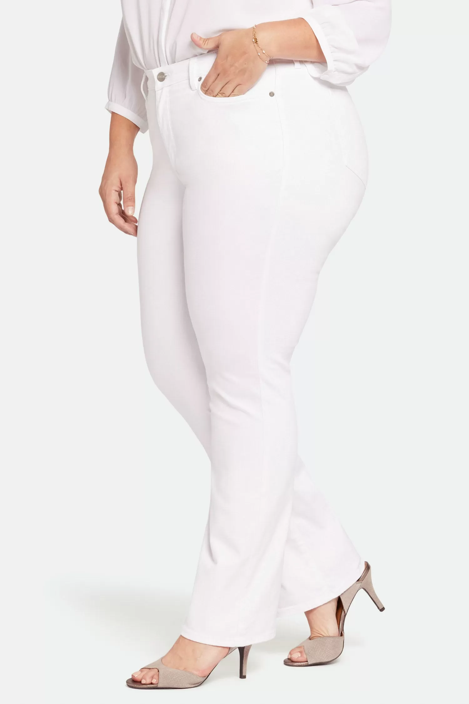 Barbara Bootcut Jeans In Plus Size - Optic White