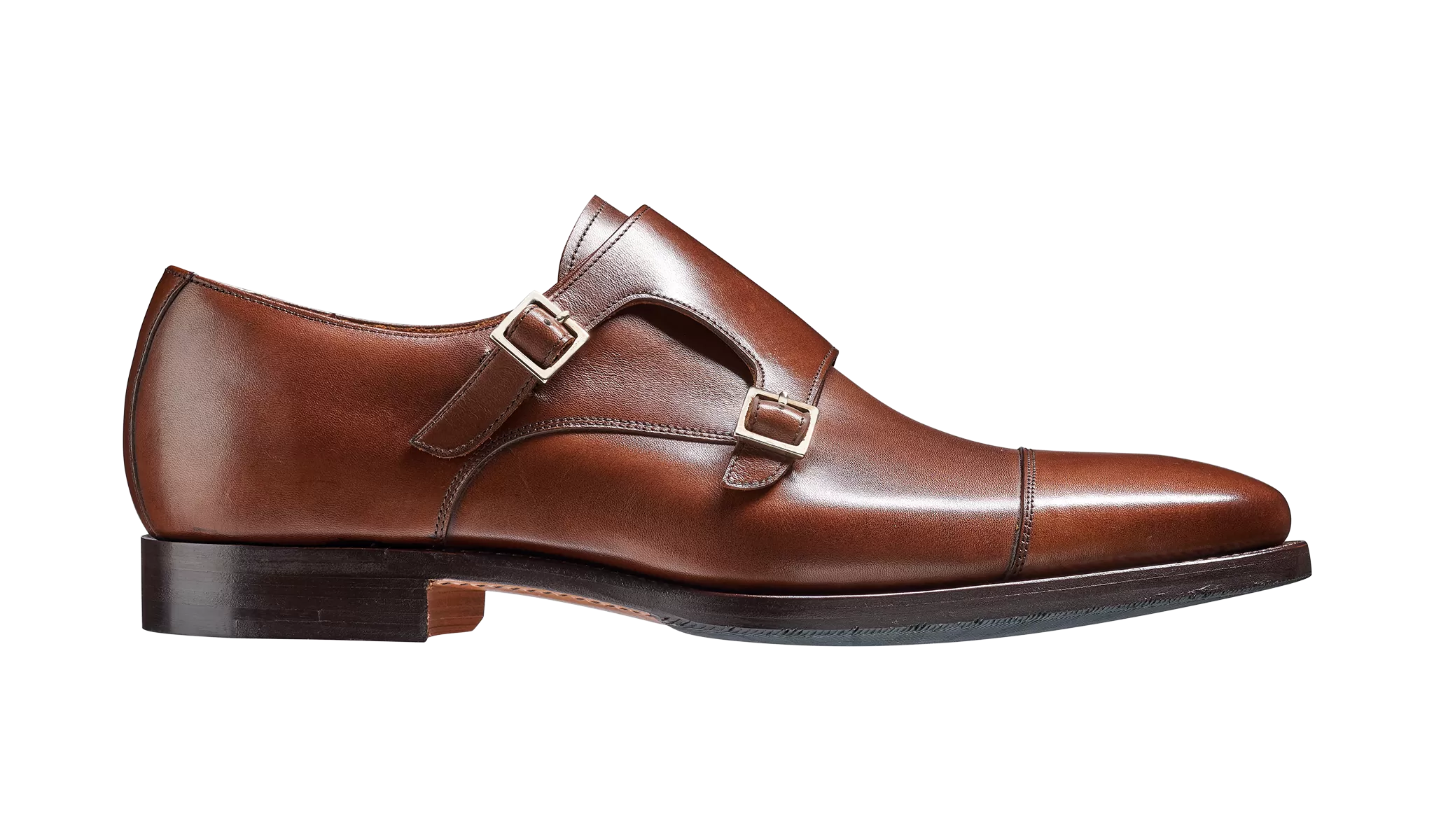 Barker  Edison uncomplicated Monk Strap - Dark Walnut Calf