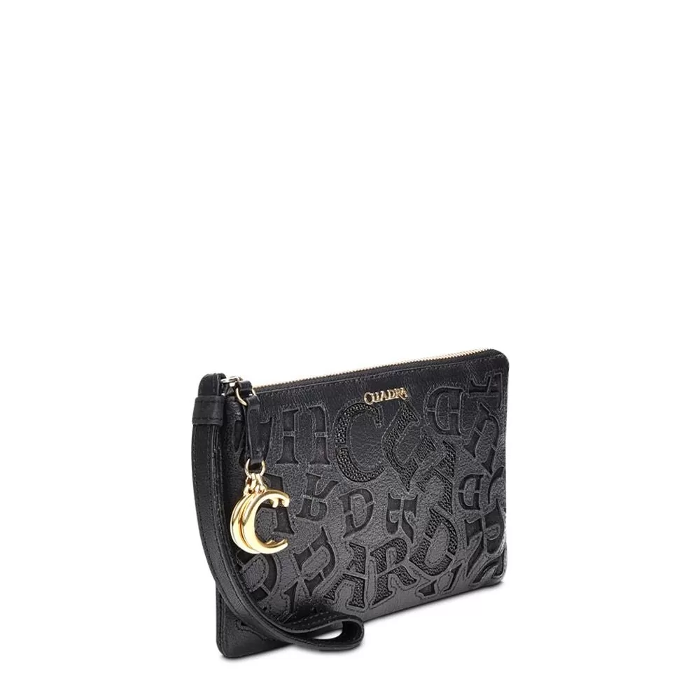 BD192MA - Cuadra black casual fashion stingray zipwallet for woman