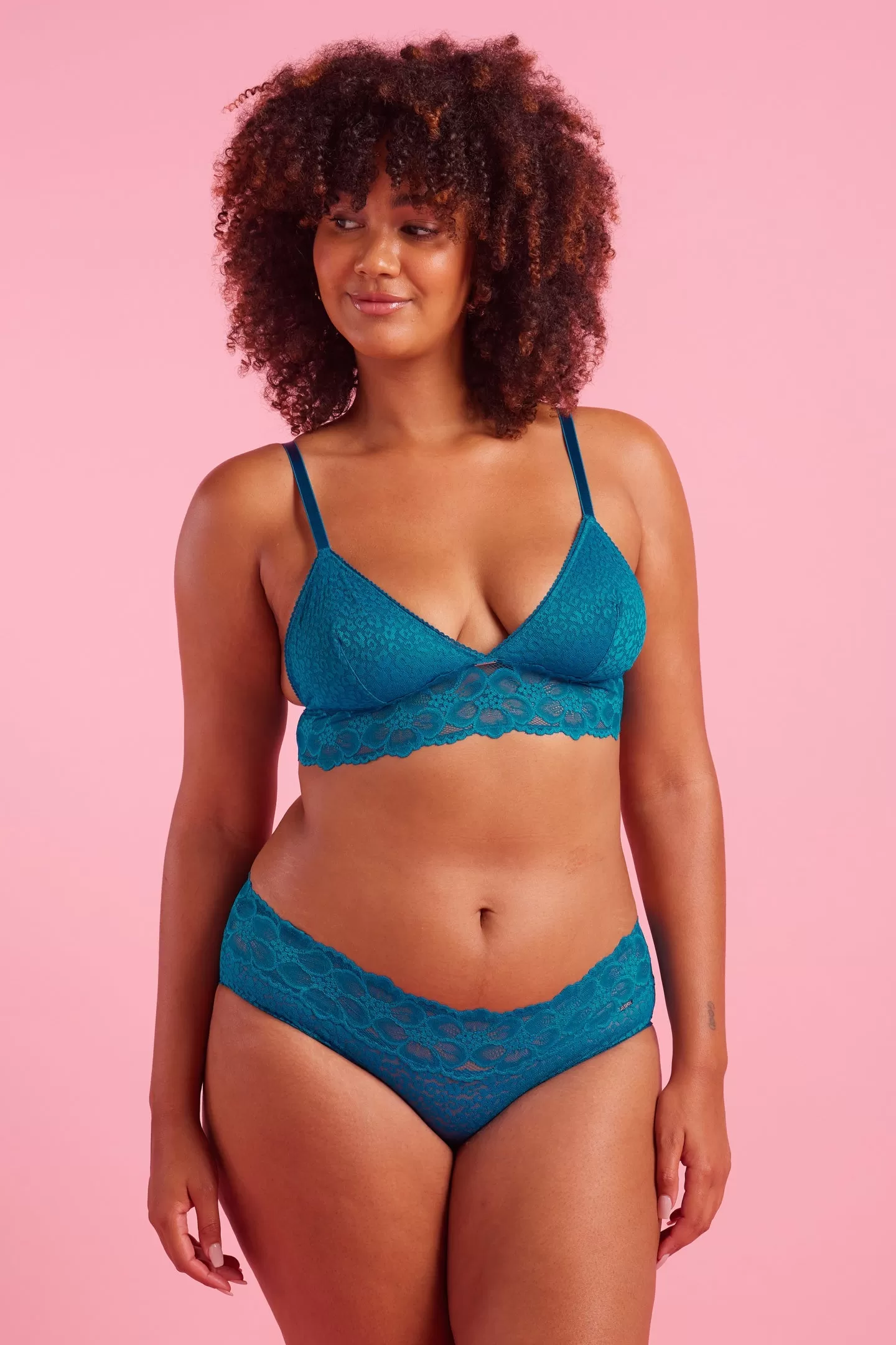 Bella Lace Boyleg Knicker Peacock