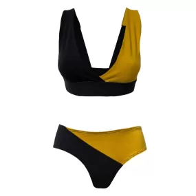 {Black and Mustard} Organic Half and Half Bra and Brief Set (10% off)