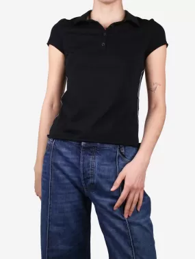 Black cotton polo - size M