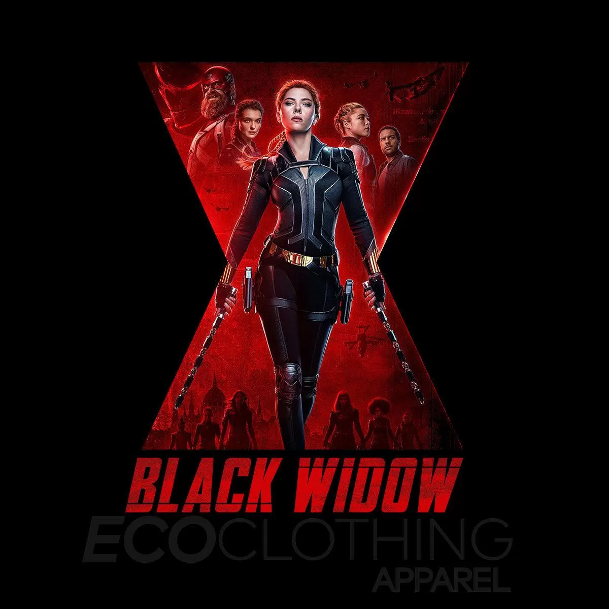 Black Widow Movie T-Shirt Action Marvel Adventure Superhero Adult Kids Gift Top Unisex Typographygraphy