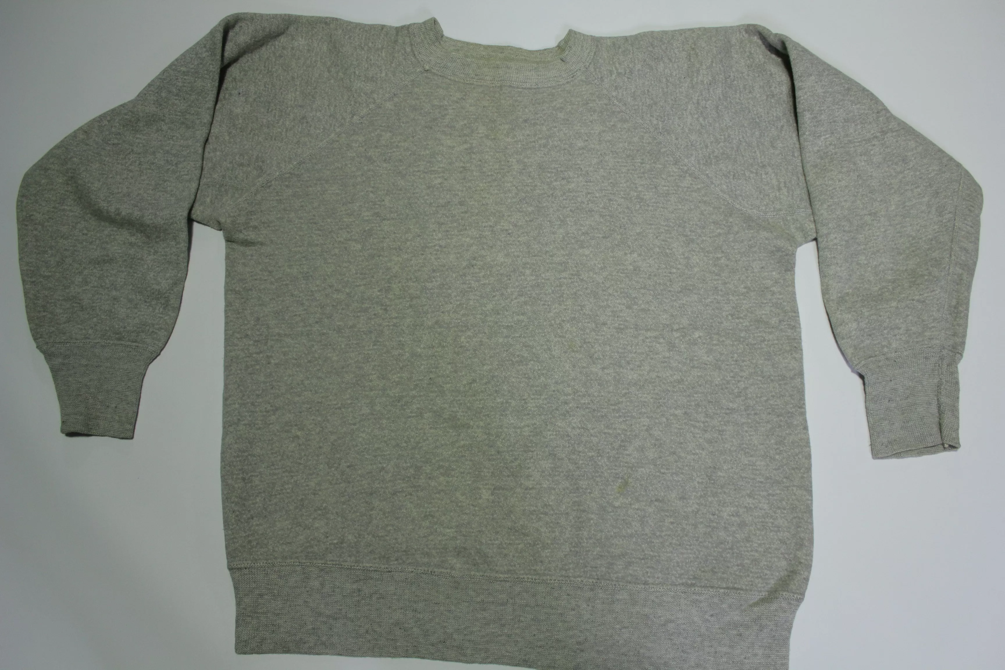 Blank Heathered Grey 60's Vintage Gusset Chain Stitched Crewneck Sweatshirt