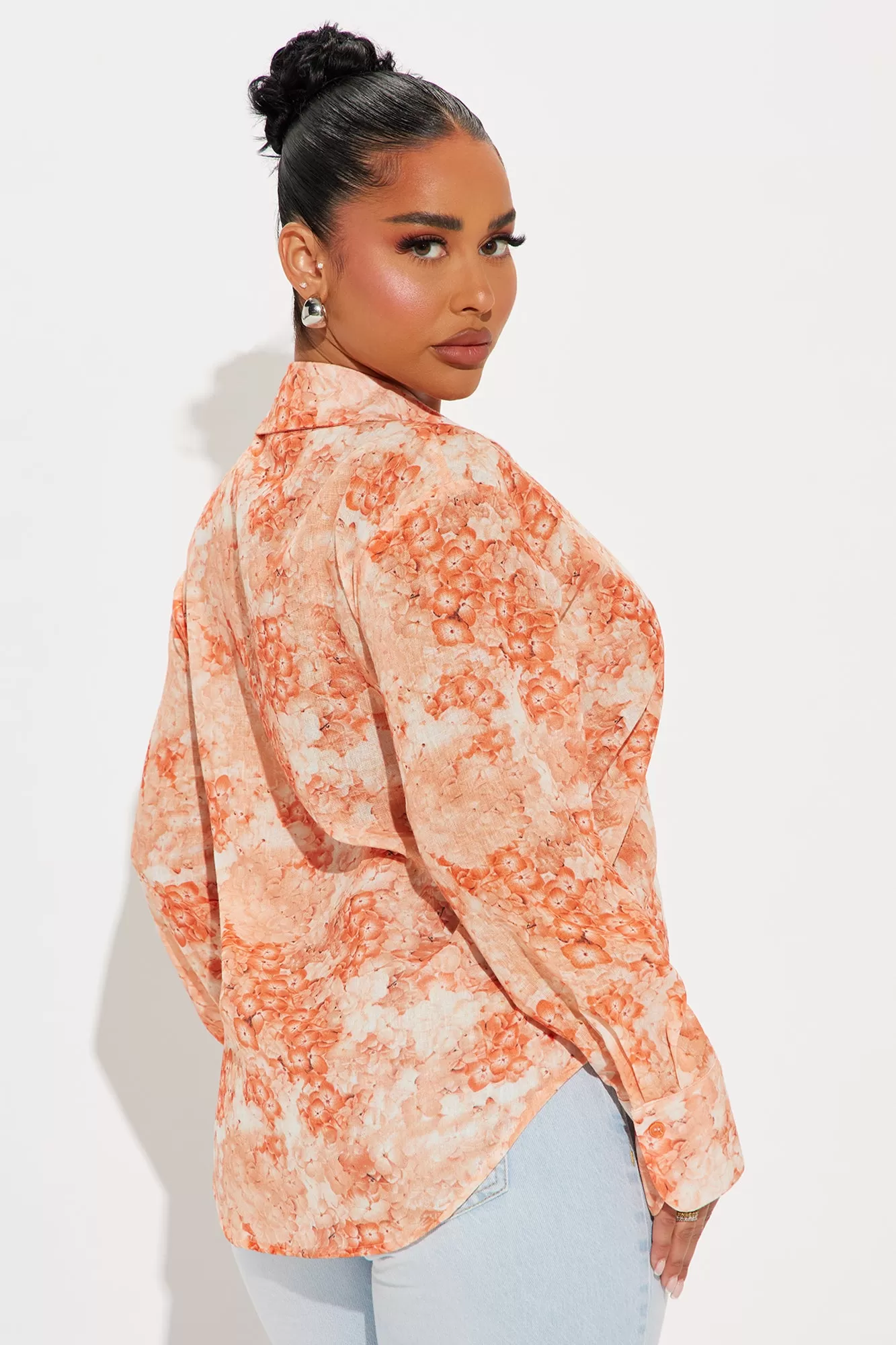 Blossom Linen Shirt - Orange/combo