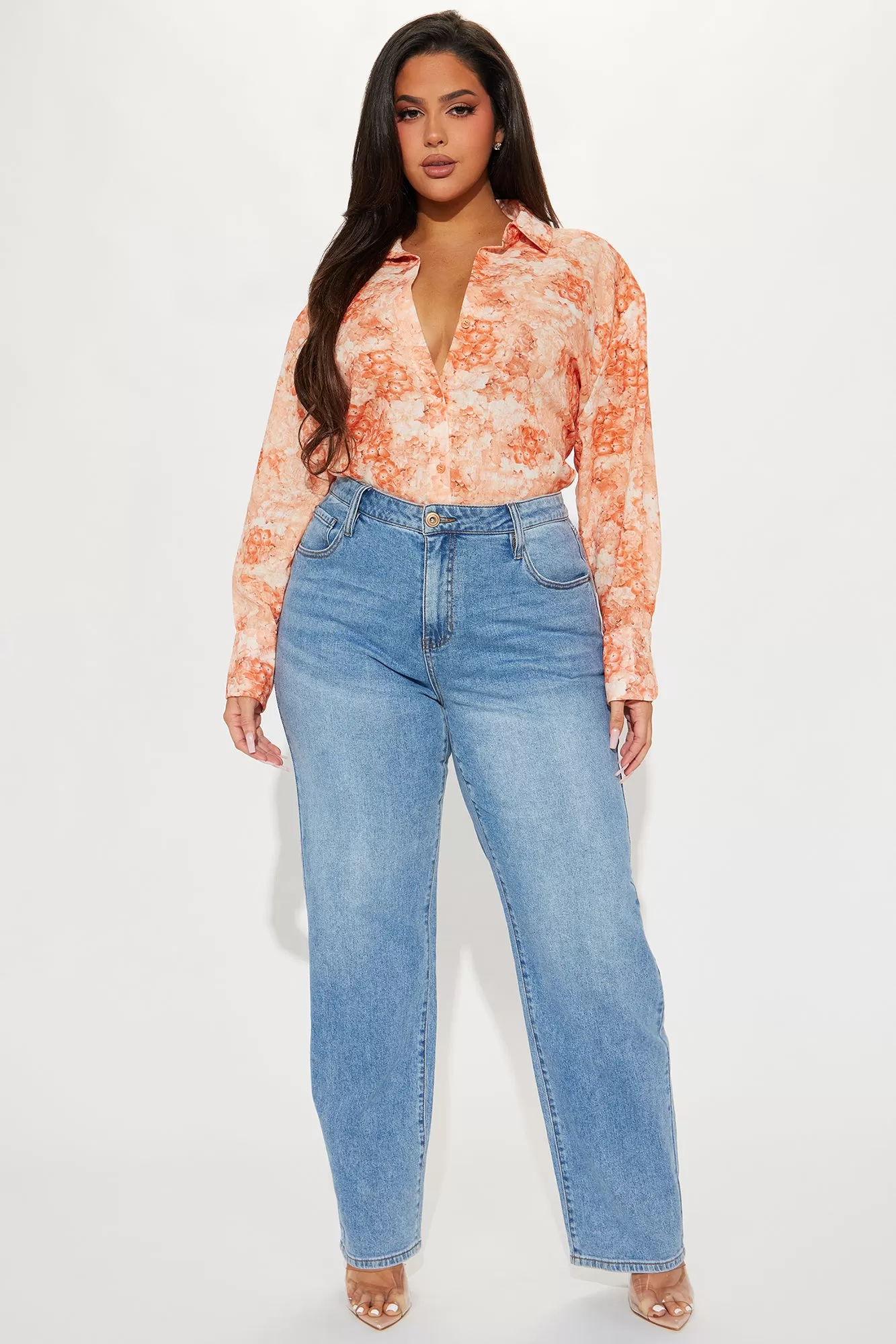 Blossom Linen Shirt - Orange/combo