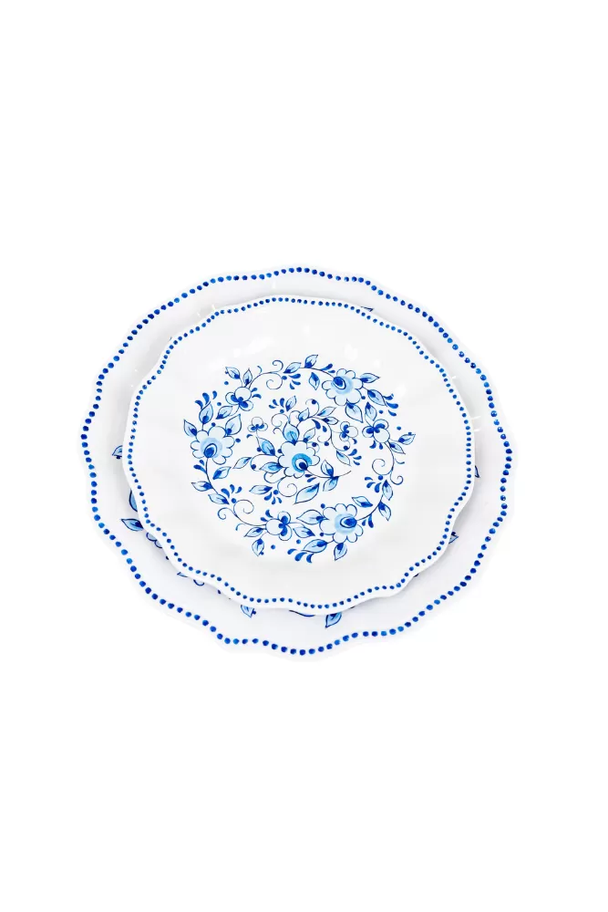 Blue Floral Melamine Plate