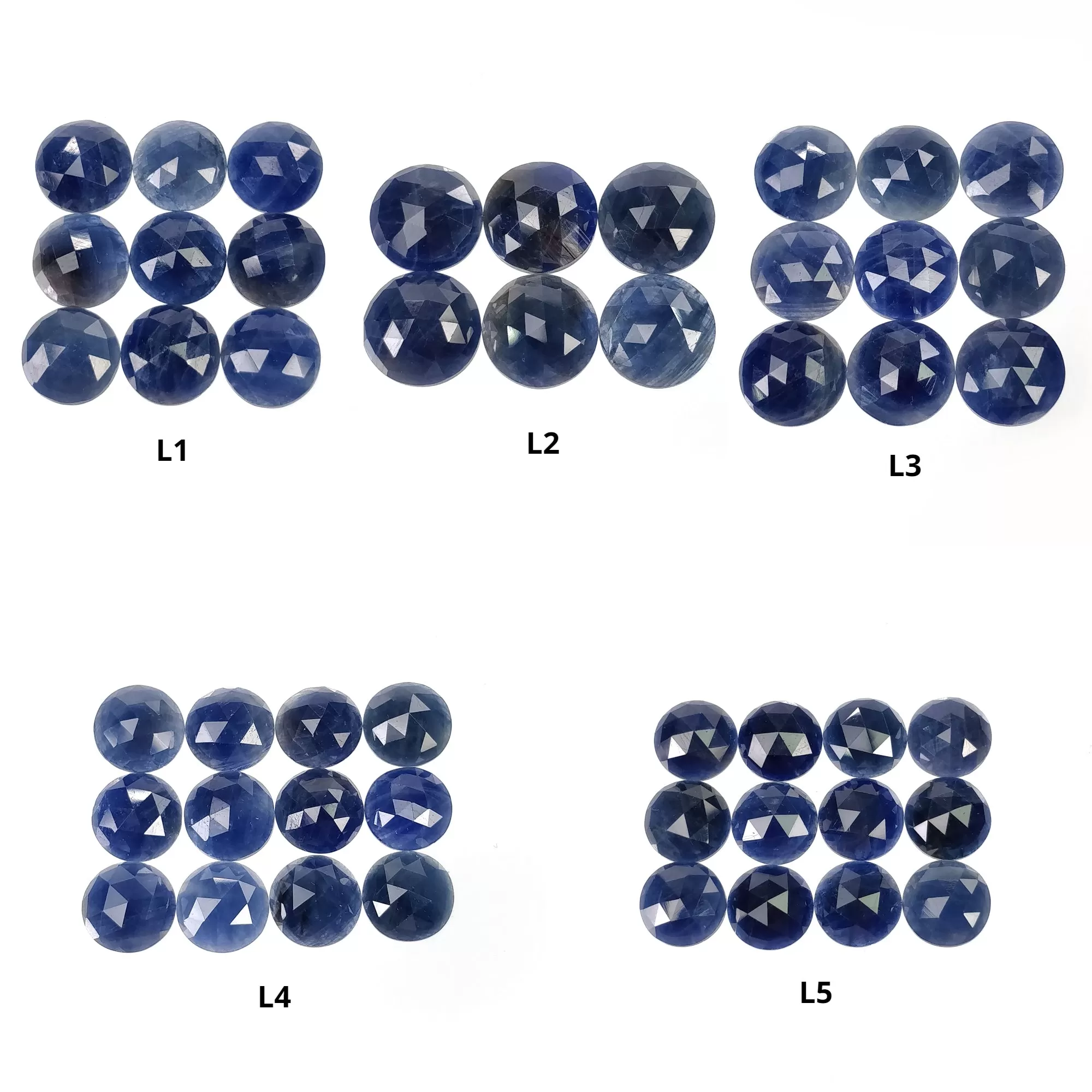 Blue Sapphire Gemstone Rose Cut : Natural Untreated Unheated Sapphire Round Shape Lots