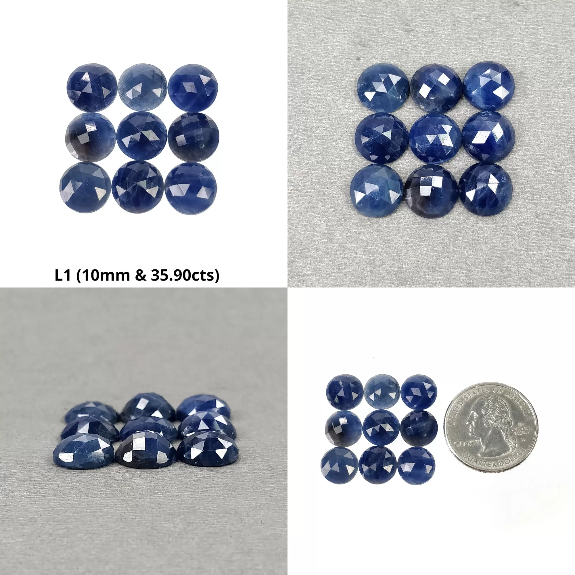 Blue Sapphire Gemstone Rose Cut : Natural Untreated Unheated Sapphire Round Shape Lots