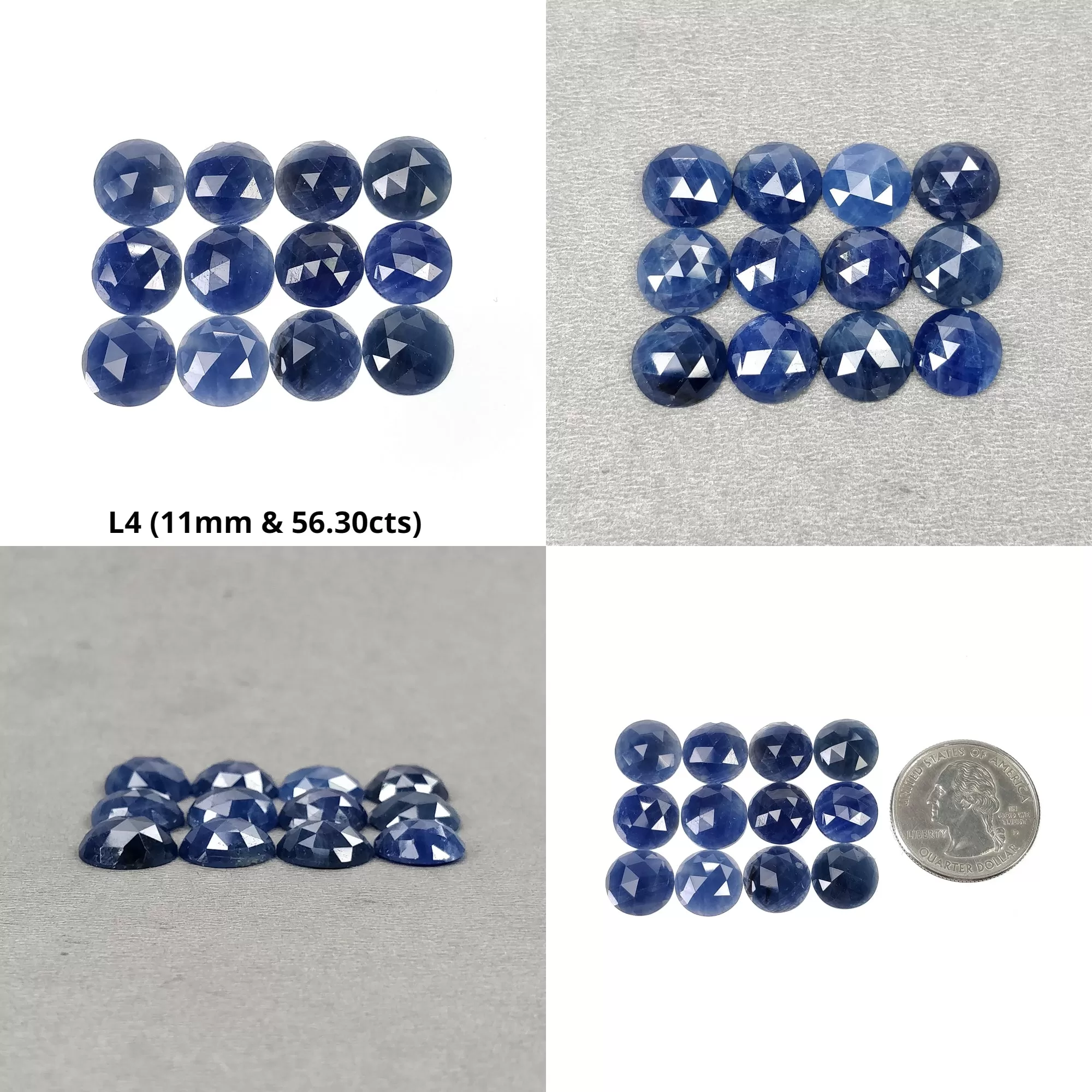 Blue Sapphire Gemstone Rose Cut : Natural Untreated Unheated Sapphire Round Shape Lots