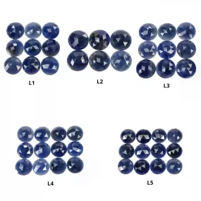 Blue Sapphire Gemstone Rose Cut : Natural Untreated Unheated Sapphire Round Shape Lots