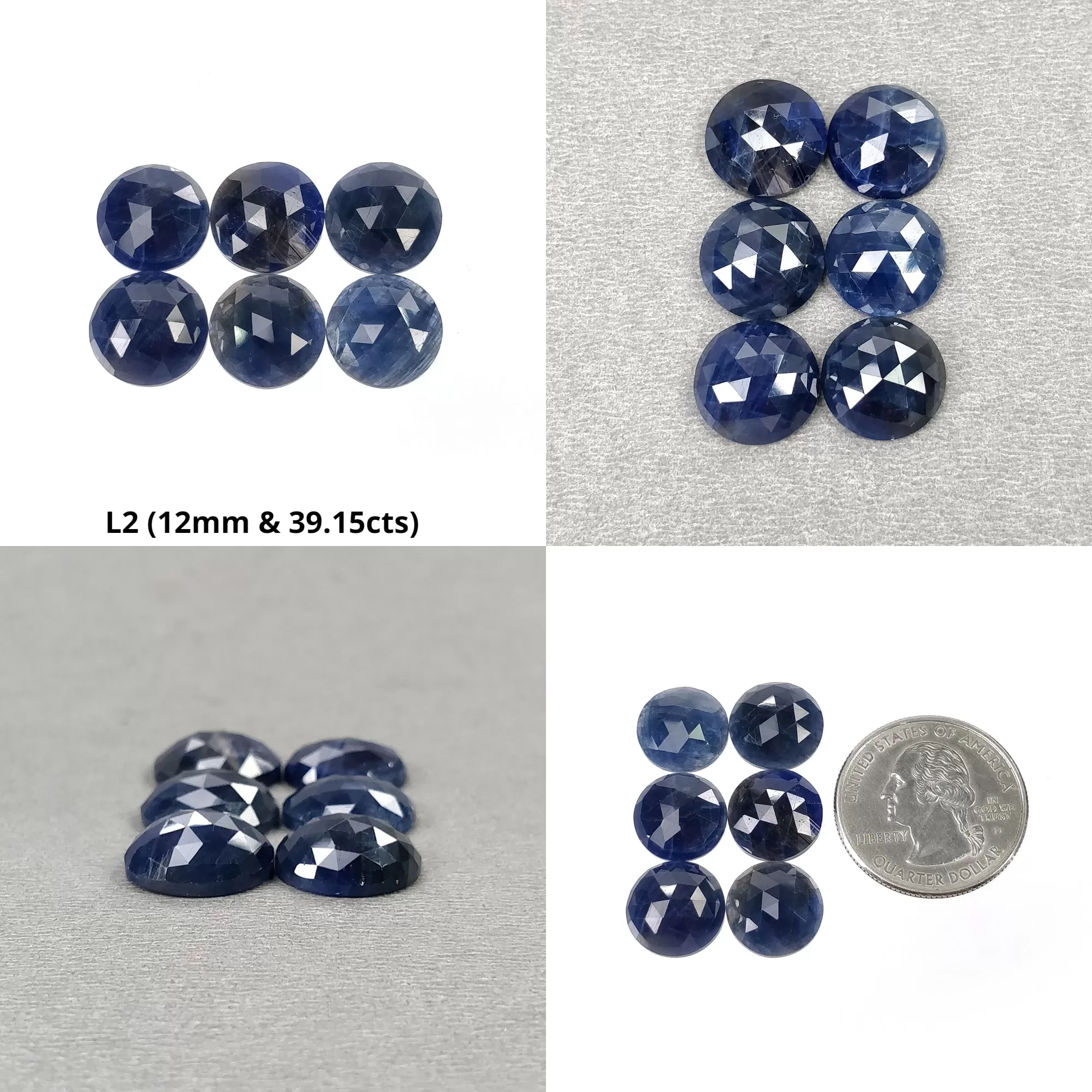 Blue Sapphire Gemstone Rose Cut : Natural Untreated Unheated Sapphire Round Shape Lots