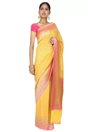 Bright Yellow saree.